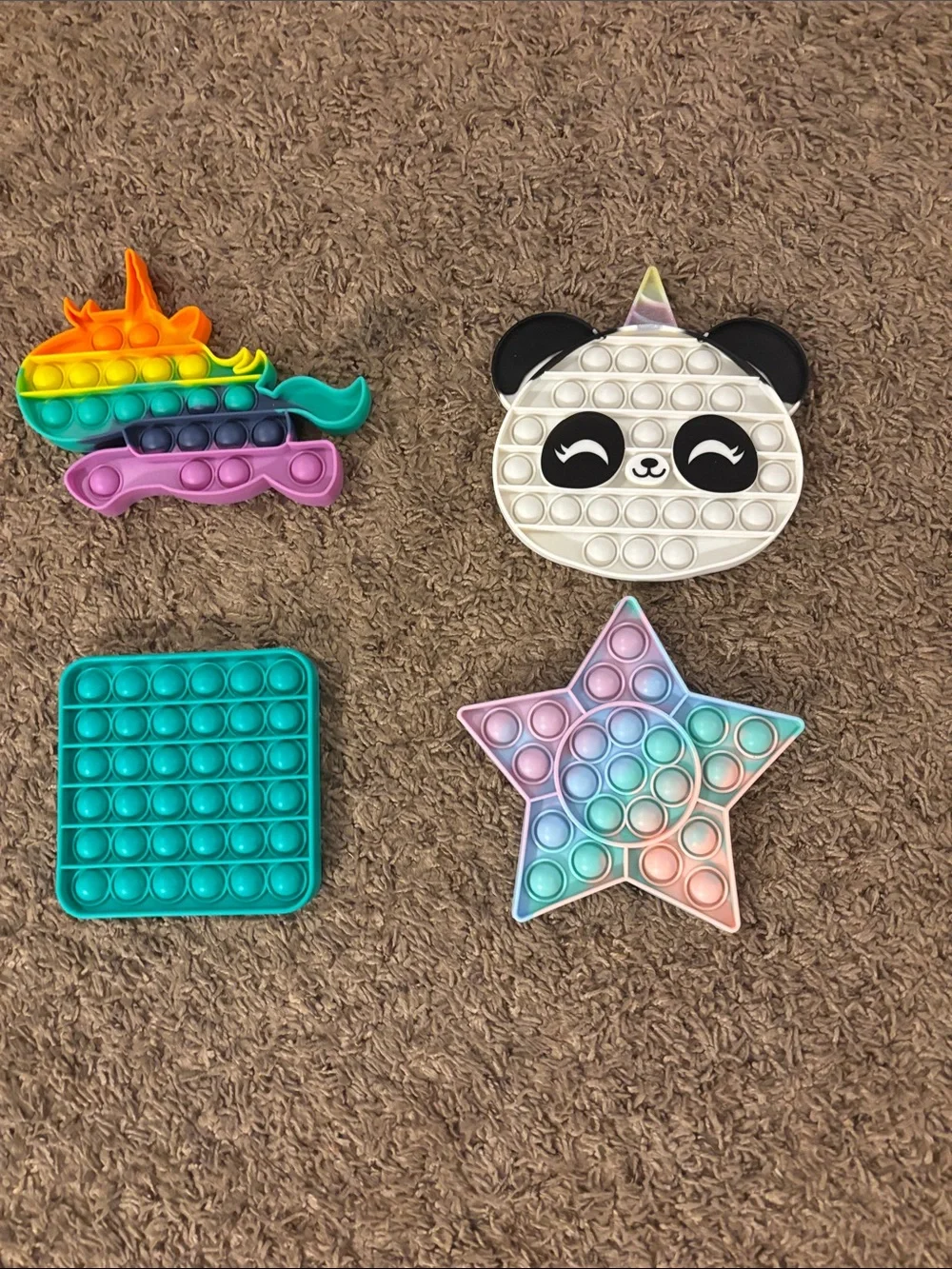 Assorted Rainbow Kids Pop-It Fidget Toys - Multi-Color Sensory Set